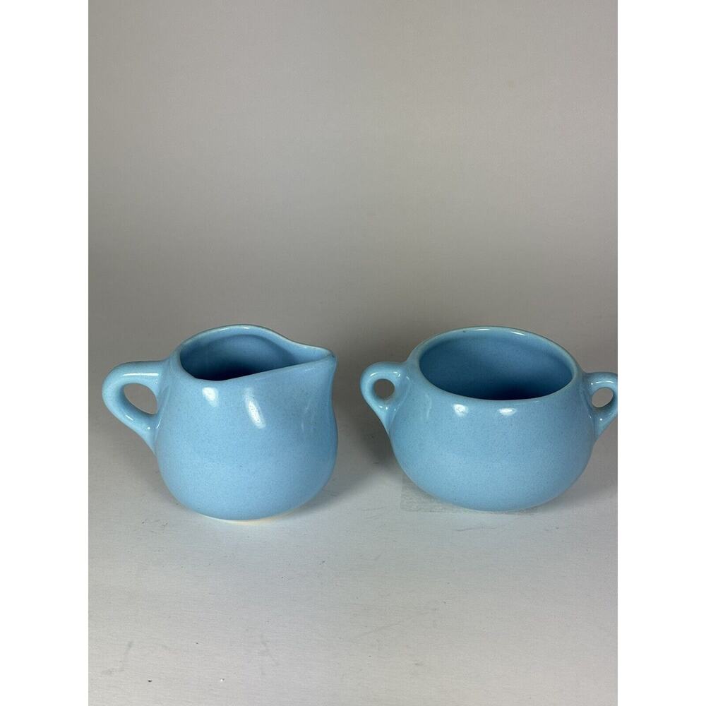 Vintage Arkansas Pottery Camark Sugar and Creamer Aqua 897 And 898 USA